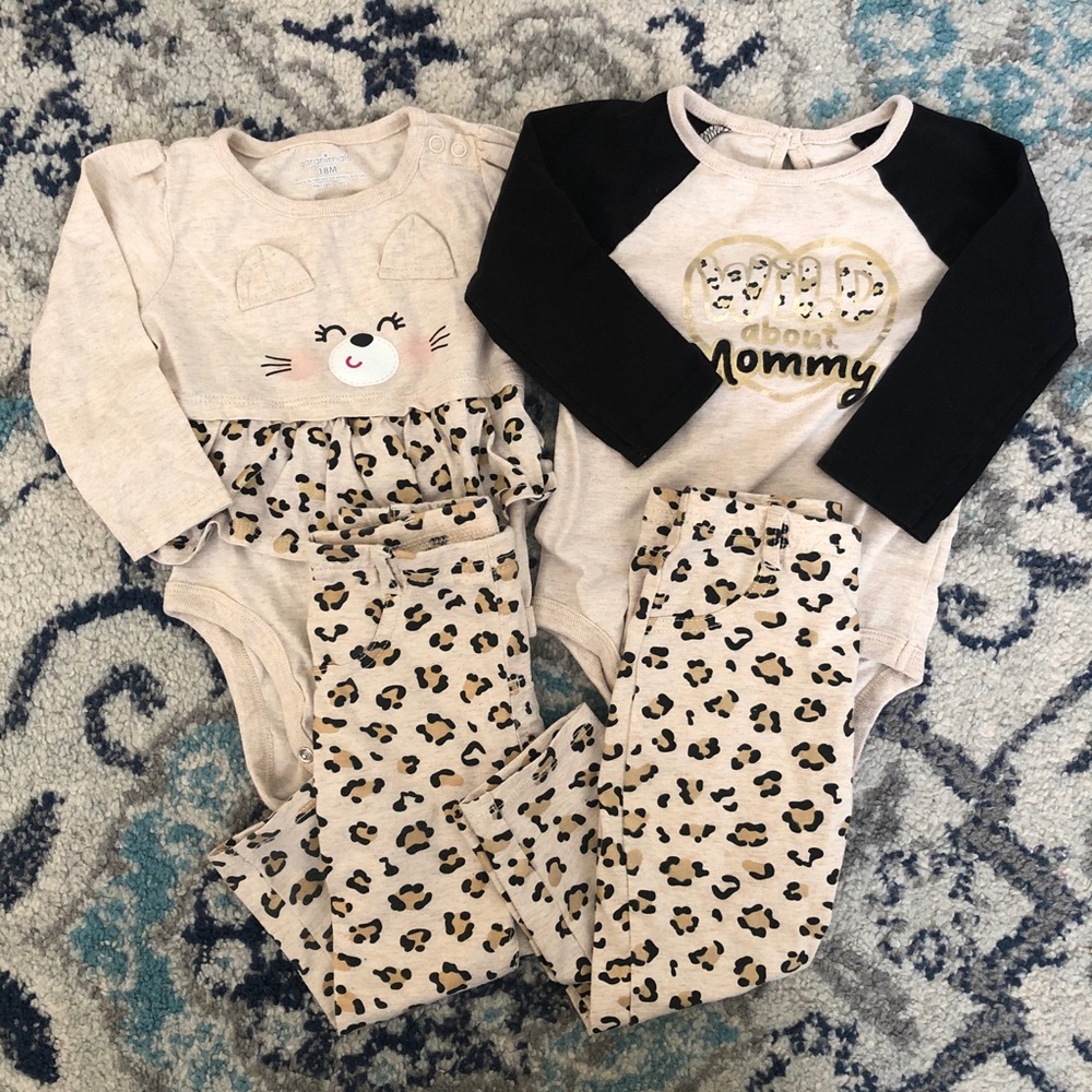 Garanimals Leopard Outfits, Lot of 4 Pieces
